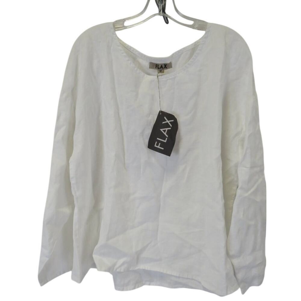 FLAX Linen Boxy Top NWT Medium Throw it on blouse